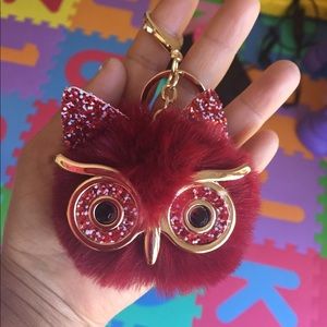 Women 's Owl Pom Charm Car  & Handbag key